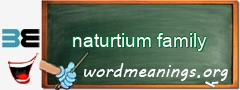 WordMeaning blackboard for naturtium family